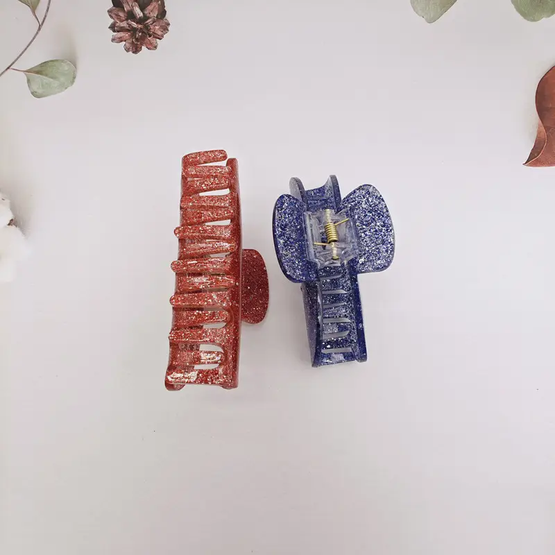 Glitter Acrylic Hair Clips for High Pony Tails — feature 3