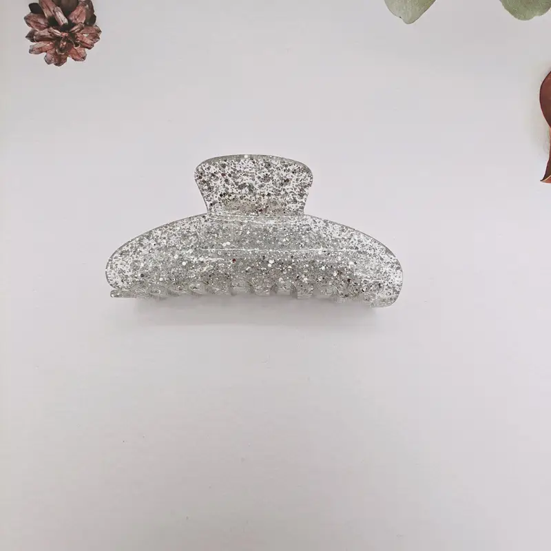 Glitter Acrylic Hair Clips for High Pony Tails
