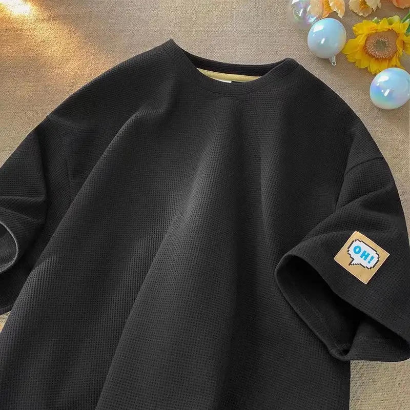 Black Loose Sleeve T-Shirt for Boys Teenage Wear