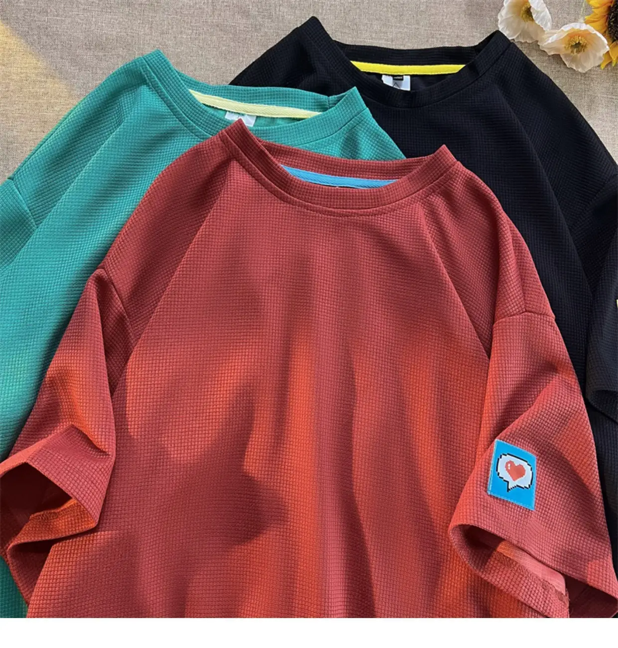 Black Loose Sleeve T-Shirt for Boys Teenage Wear — feature 3