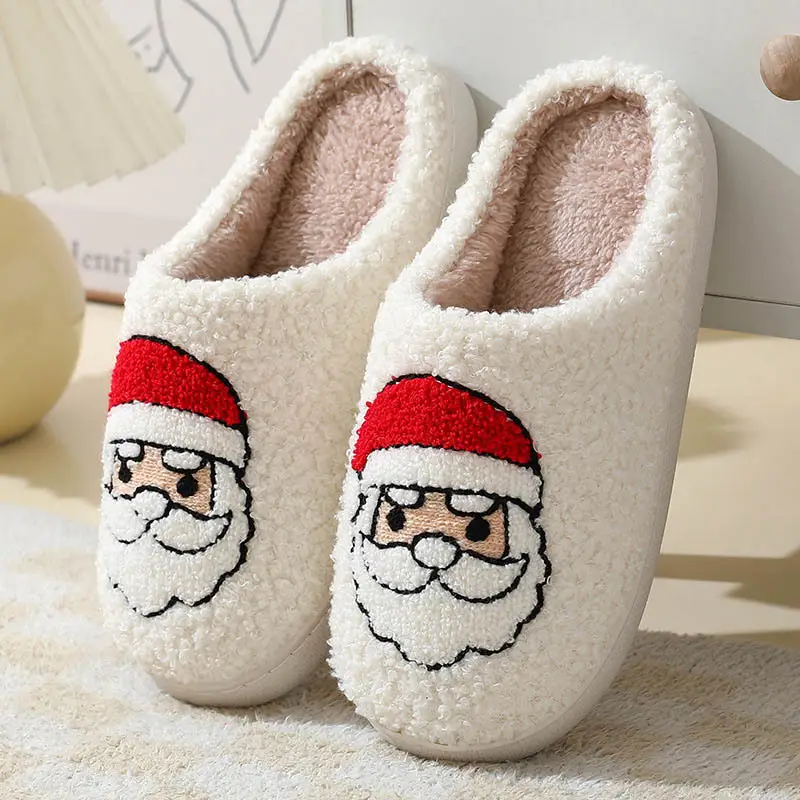 New Arrival Cute Santa Wool Slippers for Men Women Winter Warm - Image 4