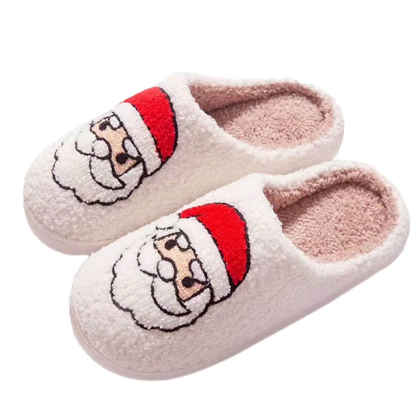 New Arrival Cute Santa Wool Slippers for Men Women Winter Warm - Image 8