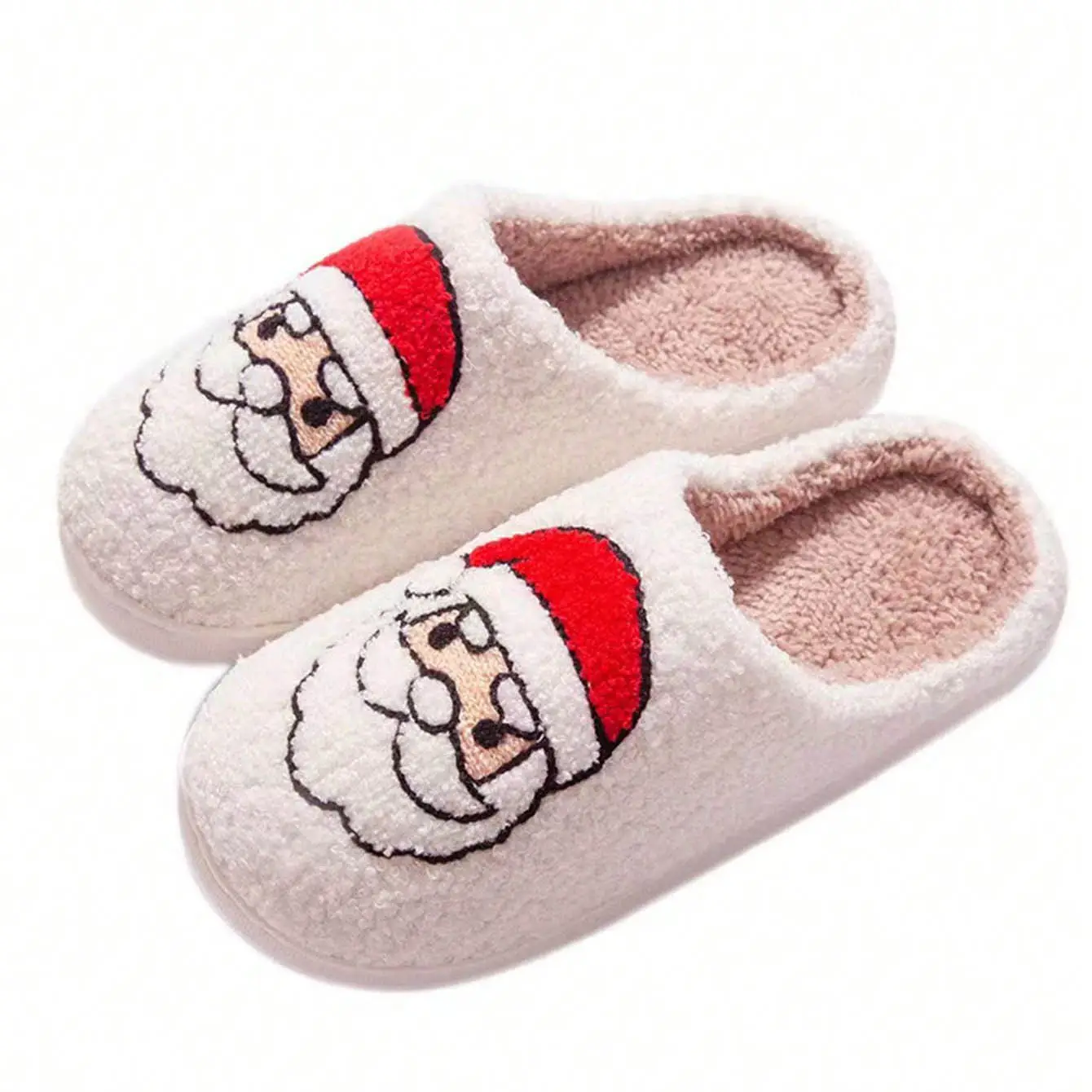 New Arrival Cute Santa Wool Slippers for Men Women Winter Warm — feature 1