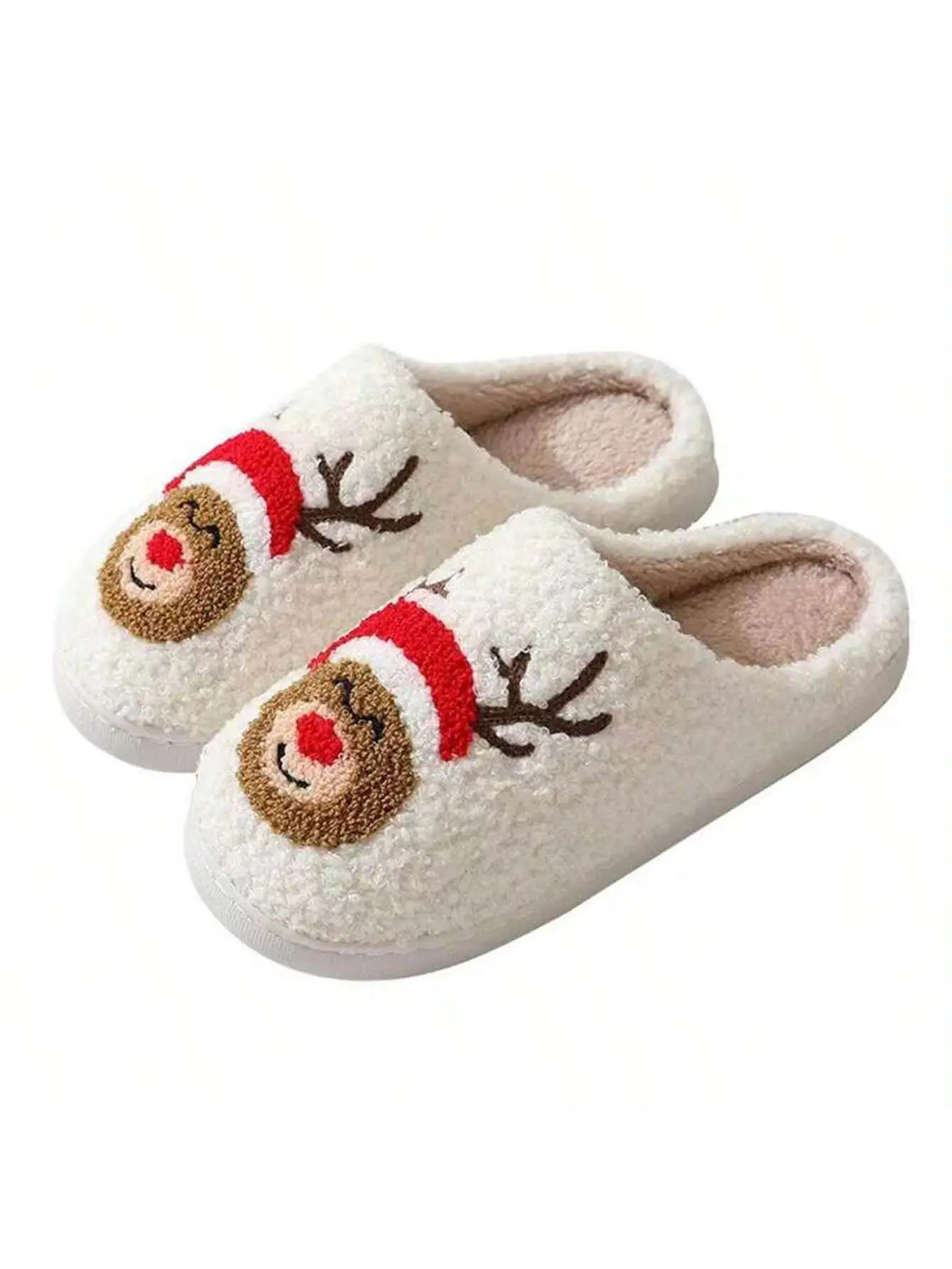 New Arrival Cute Santa Wool Slippers for Men Women Winter Warm — feature 14