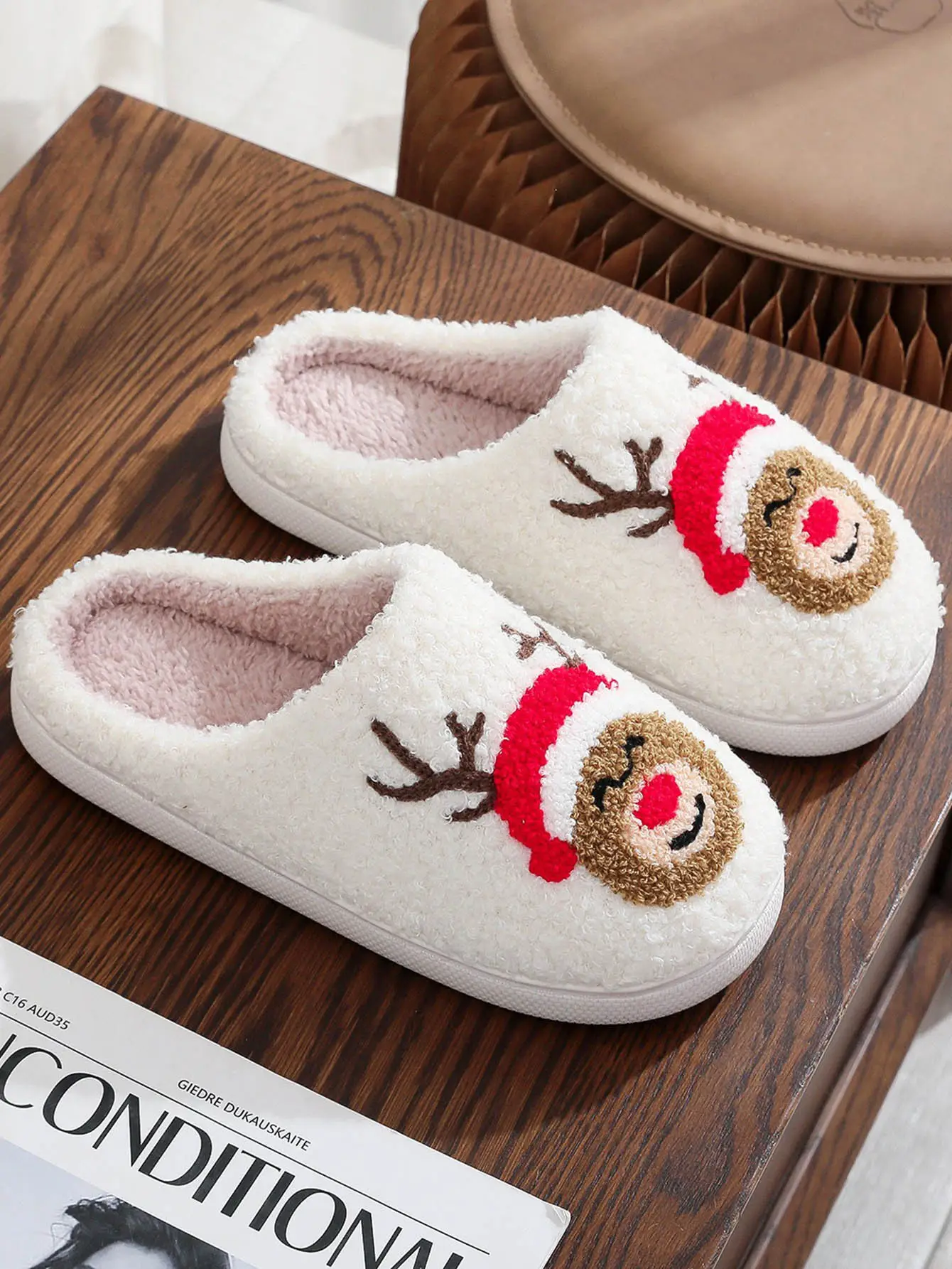 New Arrival Cute Santa Wool Slippers for Men Women Winter Warm — feature 15