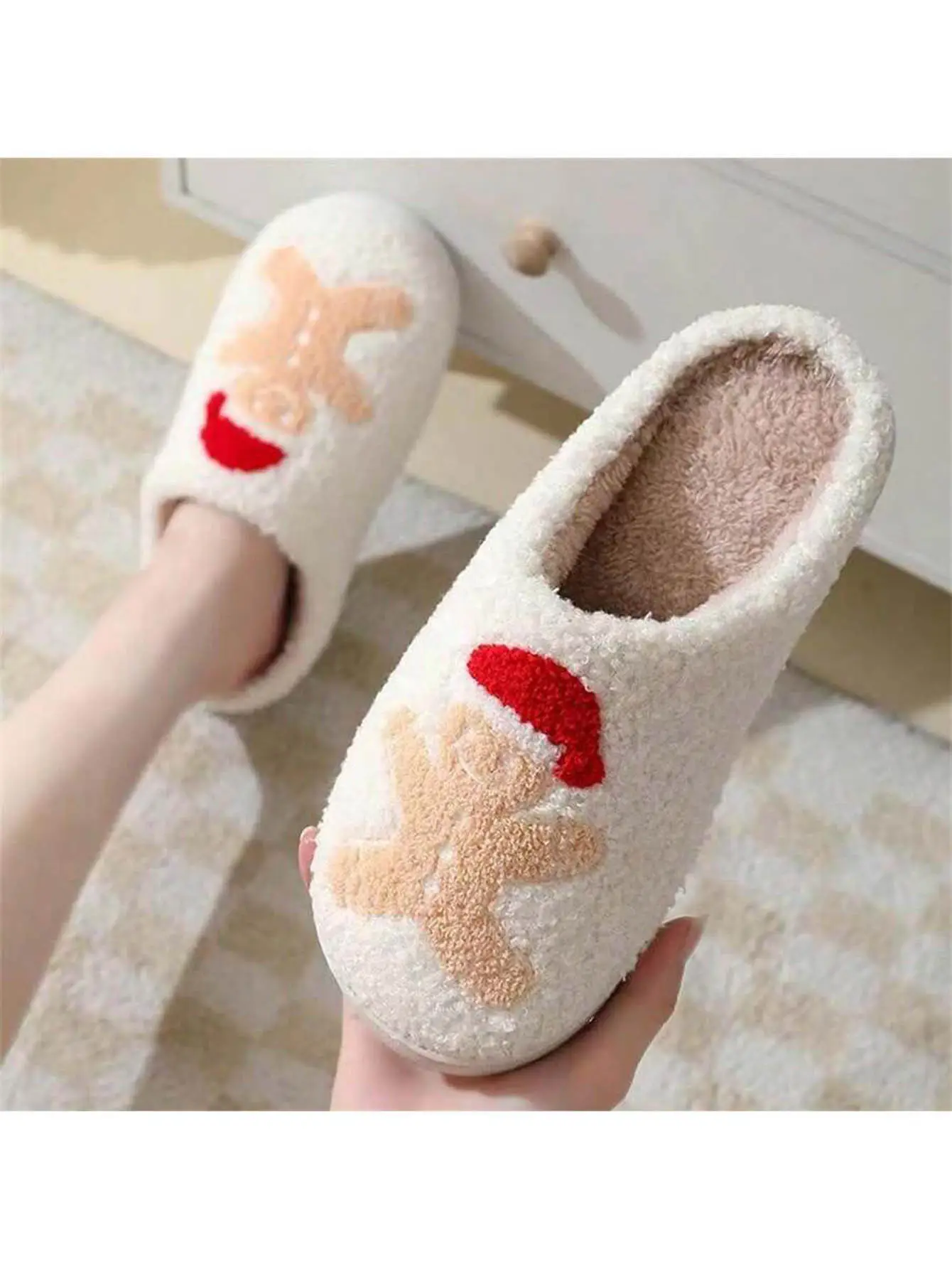 New Arrival Cute Santa Wool Slippers for Men Women Winter Warm — feature 8