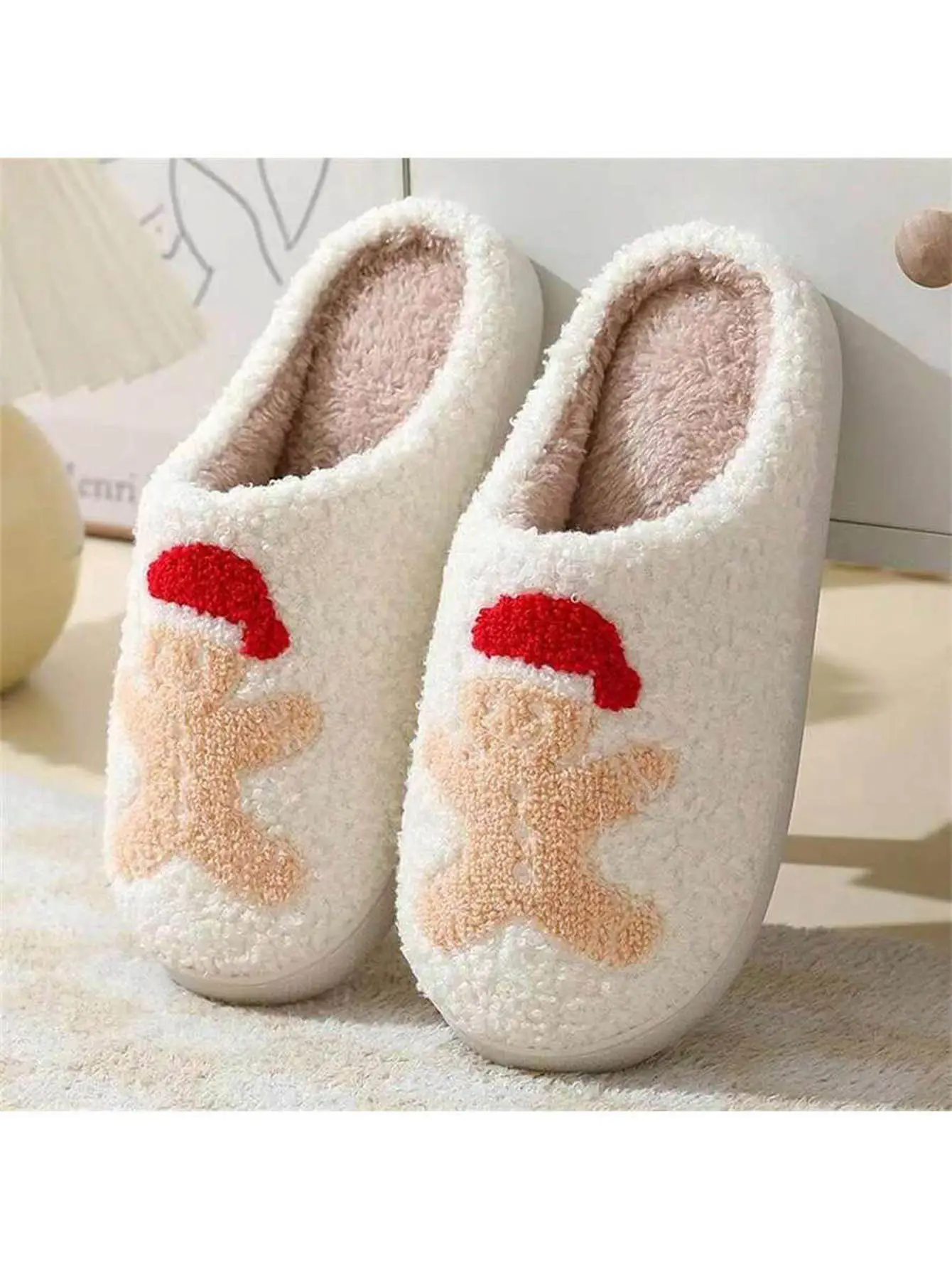 New Arrival Cute Santa Wool Slippers for Men Women Winter Warm - Image 3