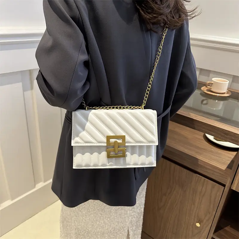 White Quilted Crossbody Bag for Women 2024 - Image 7