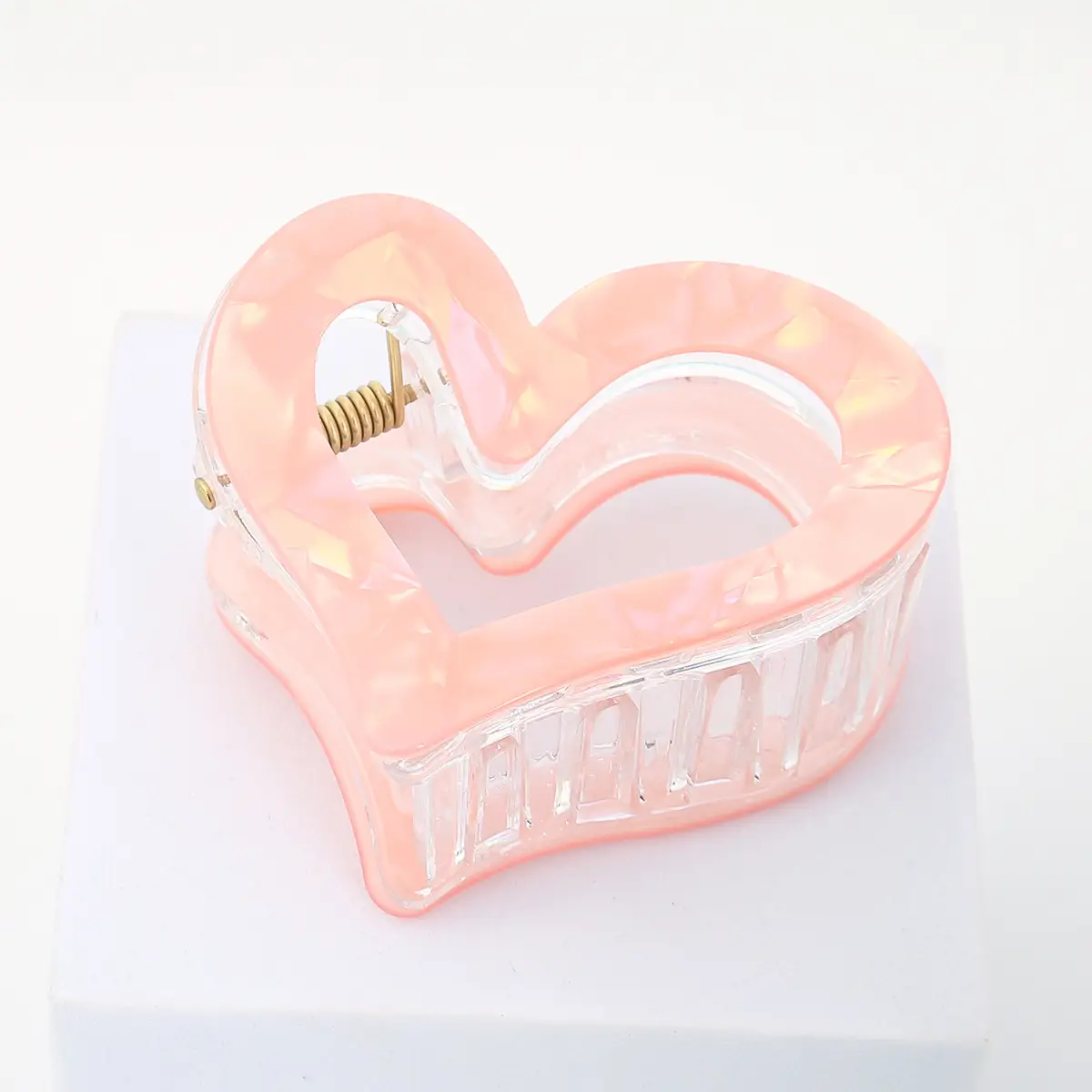 Half-Tied Hair Heart Hairpin with Acetic Acid