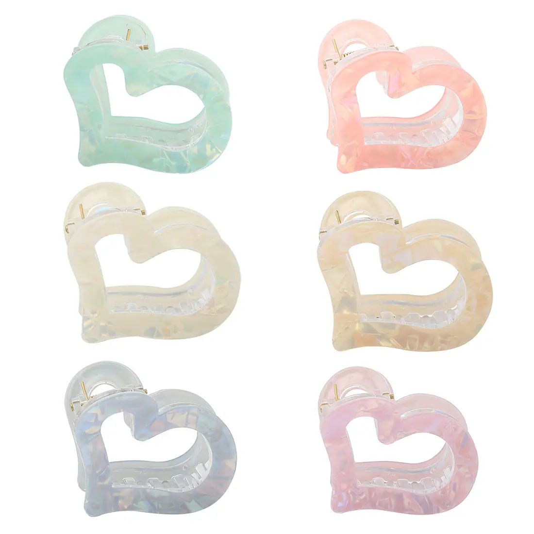 Half-Tied Hair Heart Hairpin with Acetic Acid