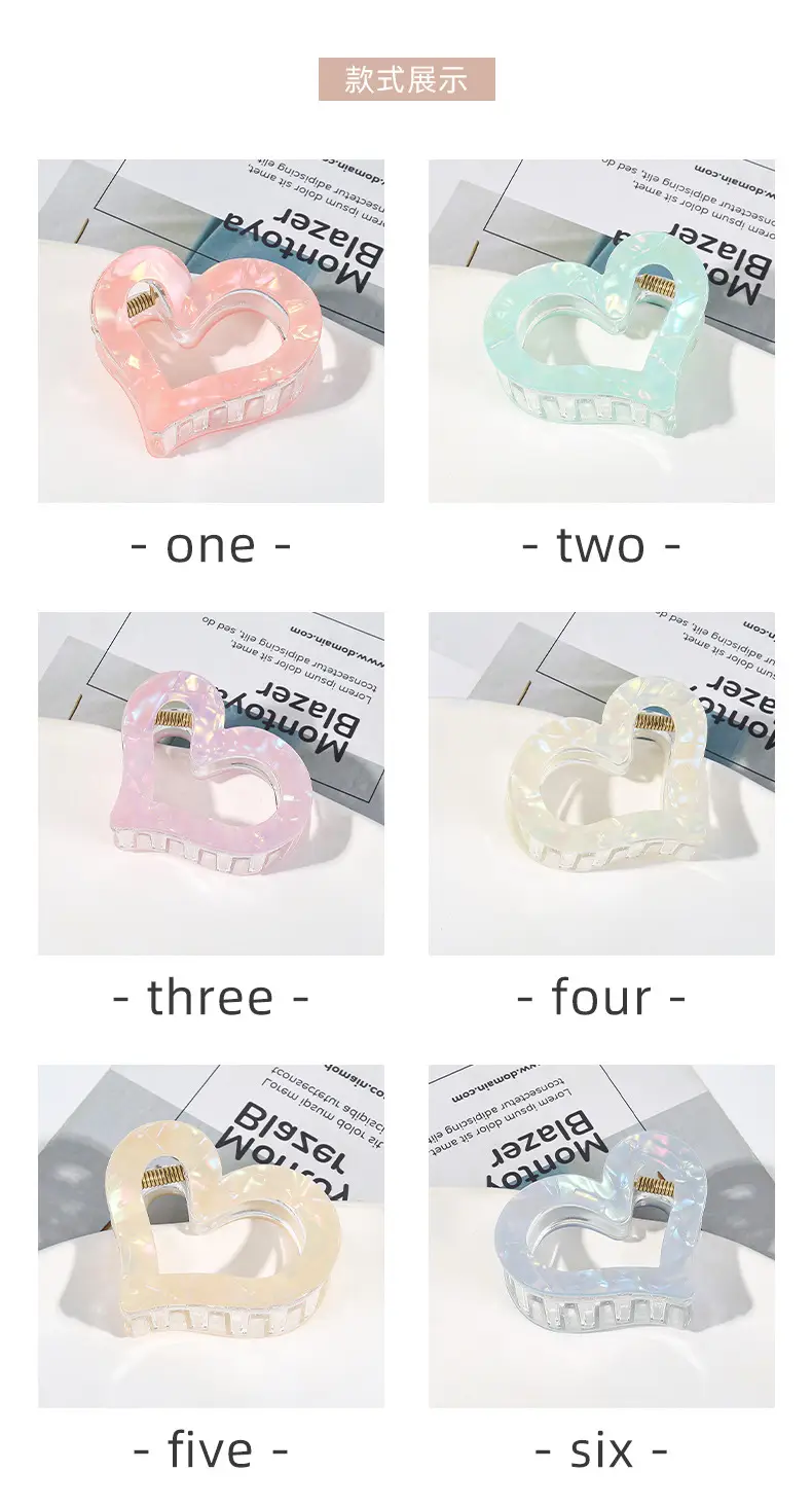 Half-Tied Hair Heart Hairpin with Acetic Acid — feature 5