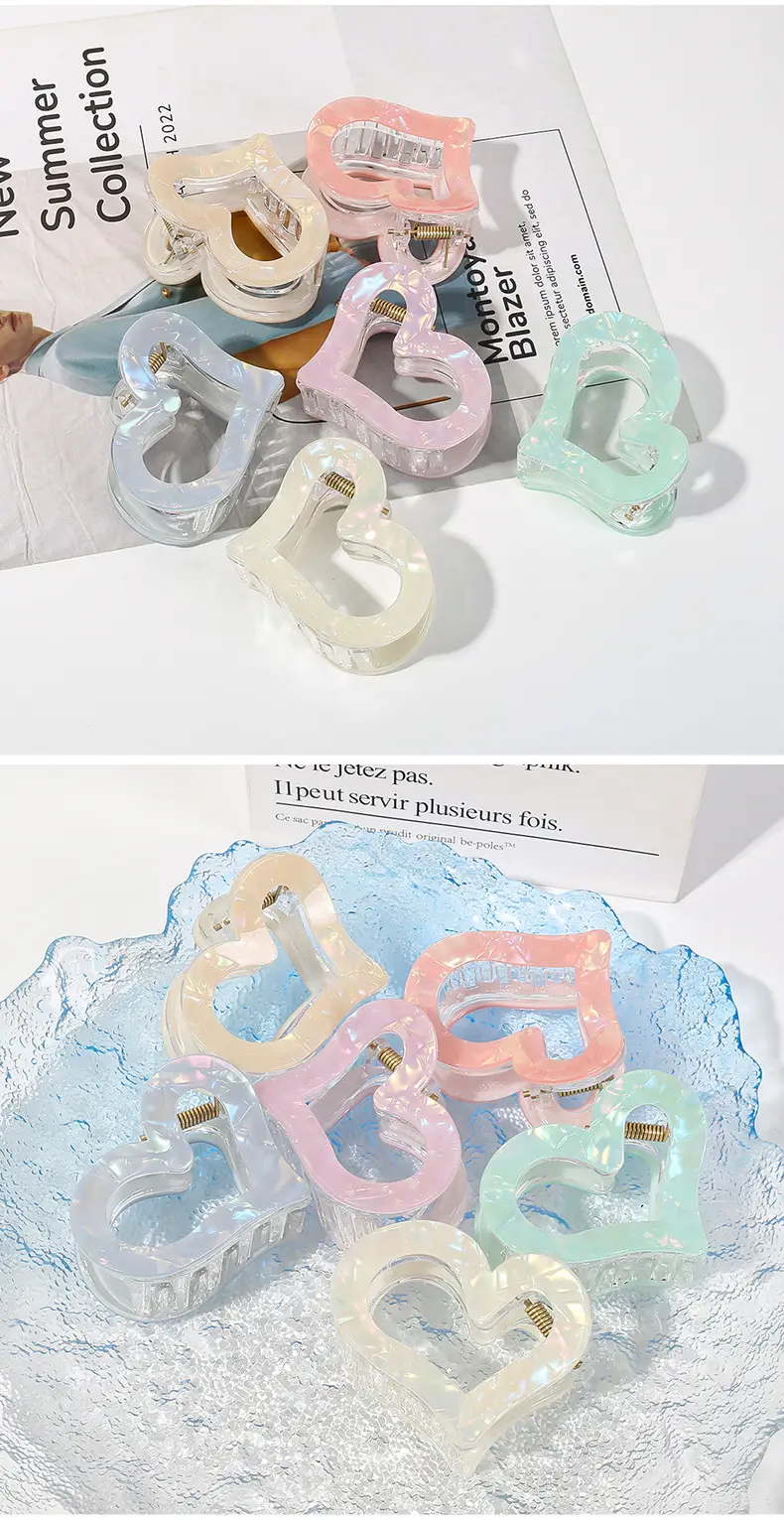 Half-Tied Hair Heart Hairpin with Acetic Acid — feature 8