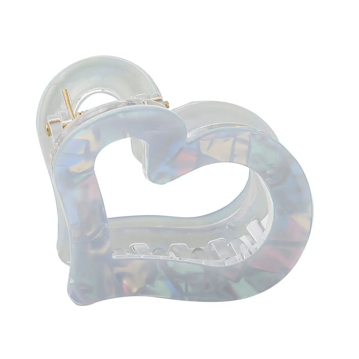 Half-Tied Hair Heart Hairpin with Acetic Acid