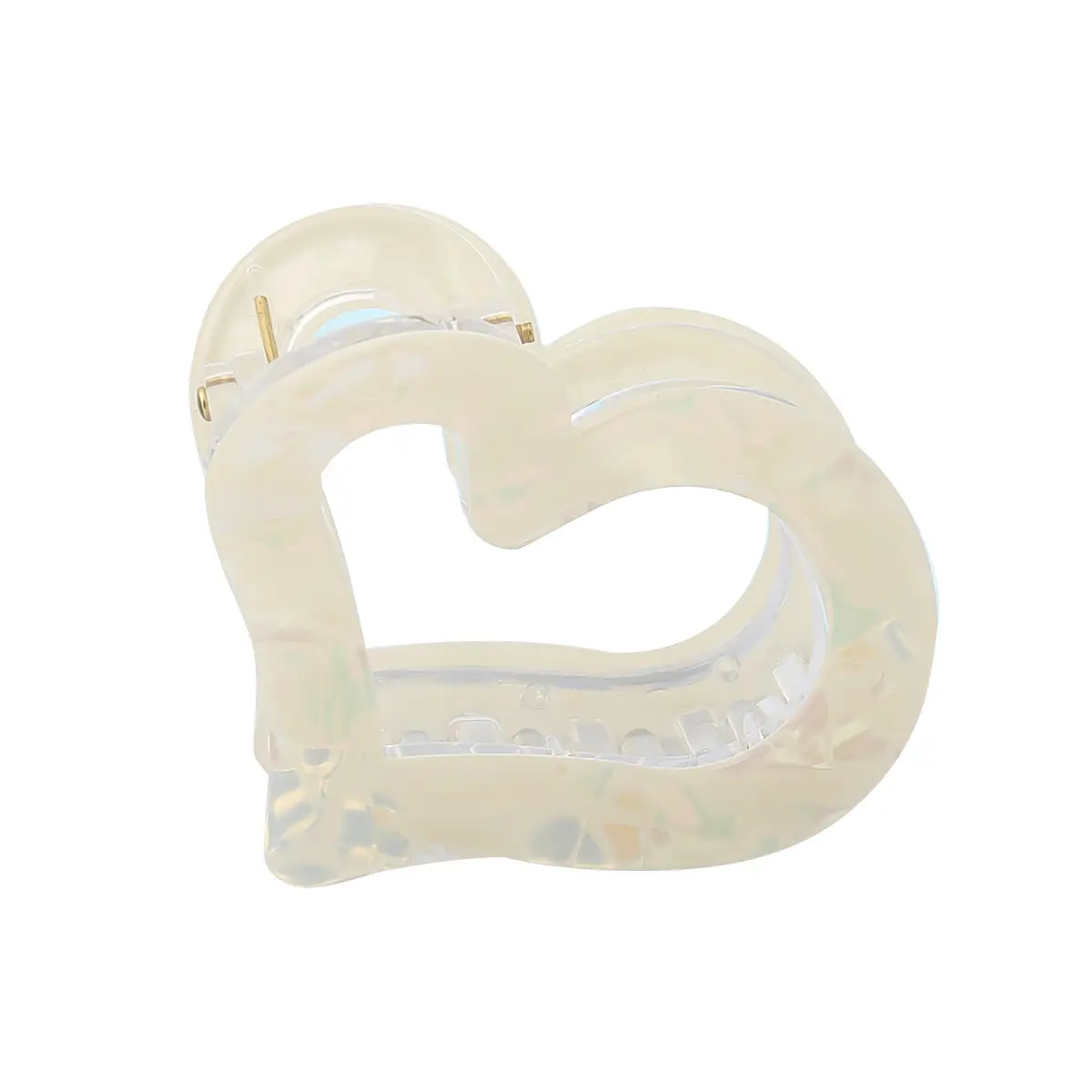 Half-Tied Hair Heart Hairpin with Acetic Acid