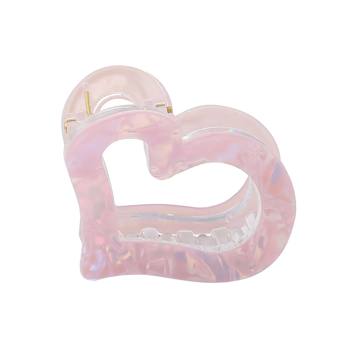 Half-Tied Hair Heart Hairpin with Acetic Acid