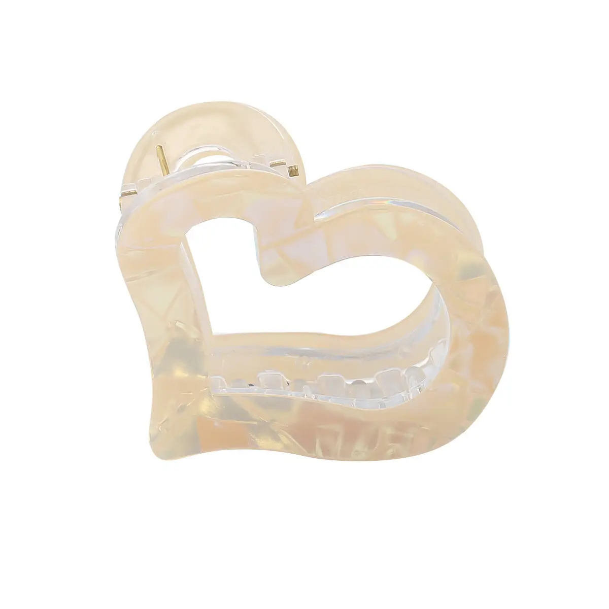 Half-Tied Hair Heart Hairpin with Acetic Acid