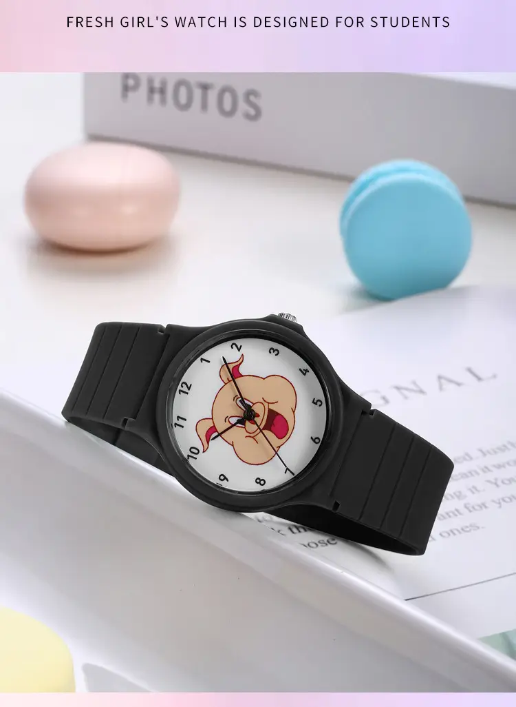 Kids Cartoon Piggy Watch Waterproof Silicone Quartz — feature 14