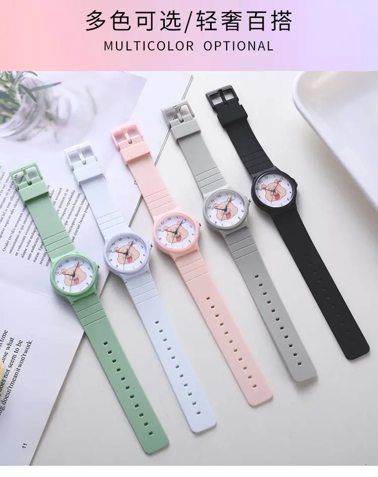 Kids Cartoon Piggy Watch Waterproof Silicone Quartz — feature 5