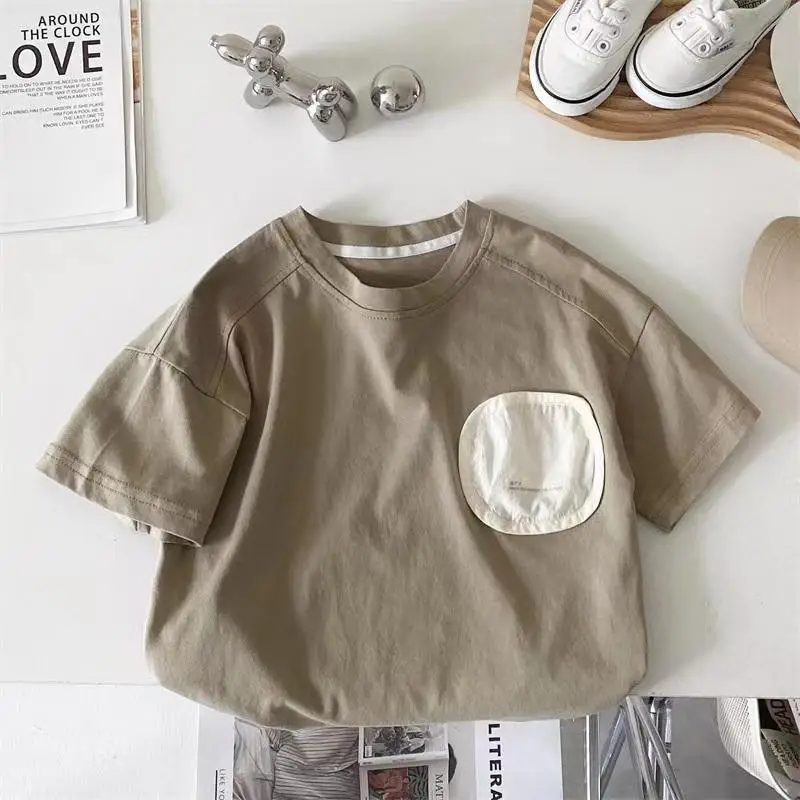 Boys Short Sleeve T-Shirt White Hip Hop Print Summer Wear - Image 2