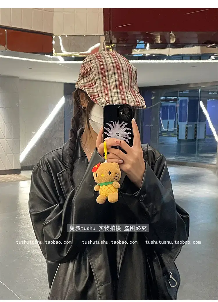 Retro Plaid Hat Women British Style Thin Duck Tongue Forward — feature 6