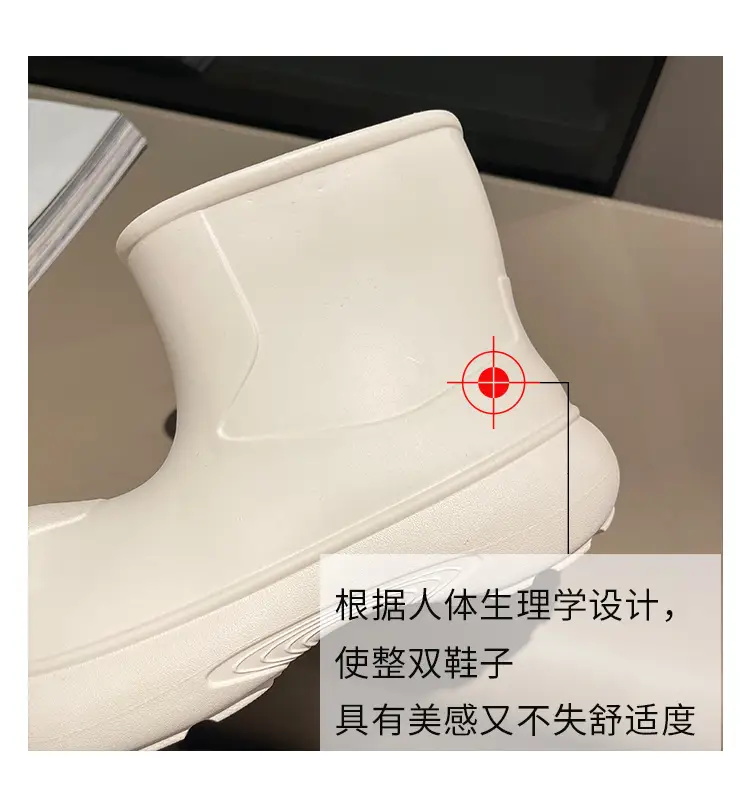 Internet Celebrity Rain Boots for Women 2025 New Clown Shoes Outdoor Thick-Soled Waterproof Non-Slip Rain Boots for Women Cute Short Boots — feature 25