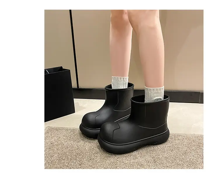 Internet Celebrity Rain Boots for Women 2025 New Clown Shoes Outdoor Thick-Soled Waterproof Non-Slip Rain Boots for Women Cute Short Boots — feature 8