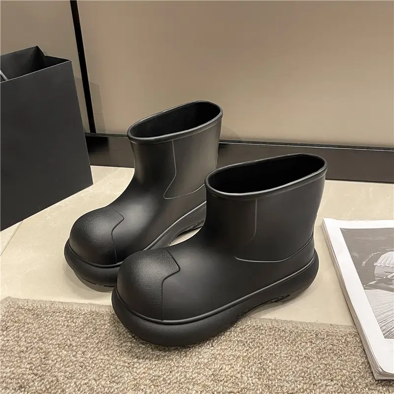 Internet Celebrity Rain Boots for Women 2025 New Clown Shoes Outdoor Thick-Soled Waterproof Non-Slip Rain Boots for Women Cute Short Boots - Image 3