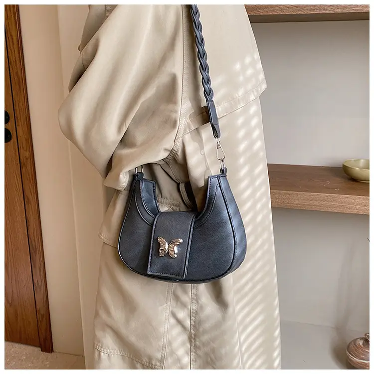Women's Woven Messenger Bag with Butterfly Embroidery — feature 12