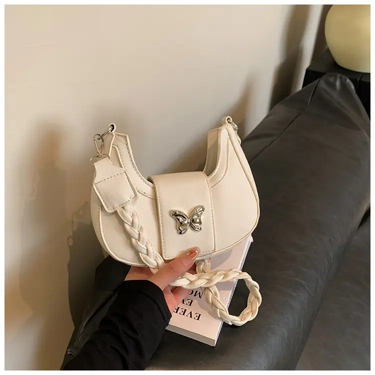 Women's Woven Messenger Bag with Butterfly Embroidery — feature 18