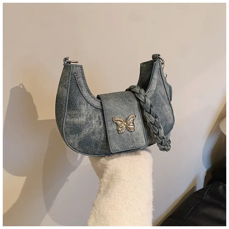 Women's Woven Messenger Bag with Butterfly Embroidery — feature 20