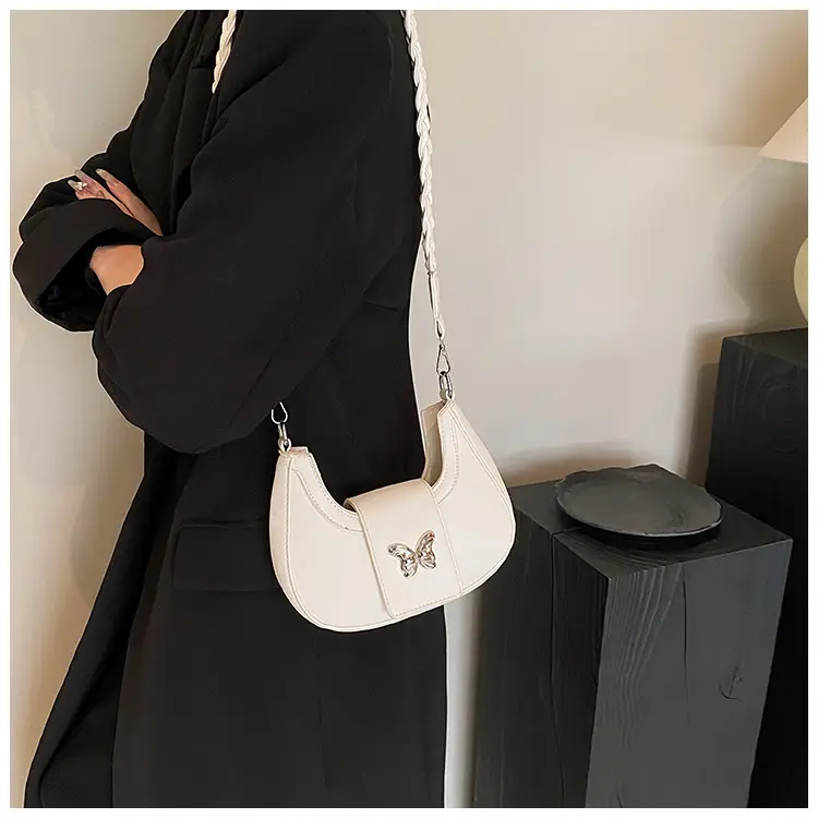Women's Woven Messenger Bag with Butterfly Embroidery — feature 7