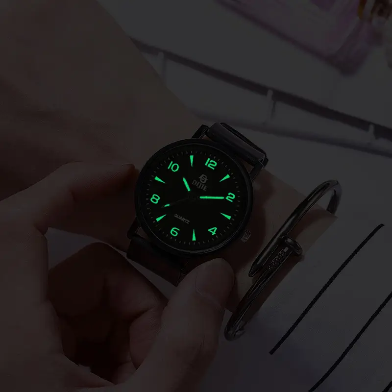 Trendy Men's Cool Fashion Casual Korean Style High-End Belt Watch Artistic Retro Business High School Couple