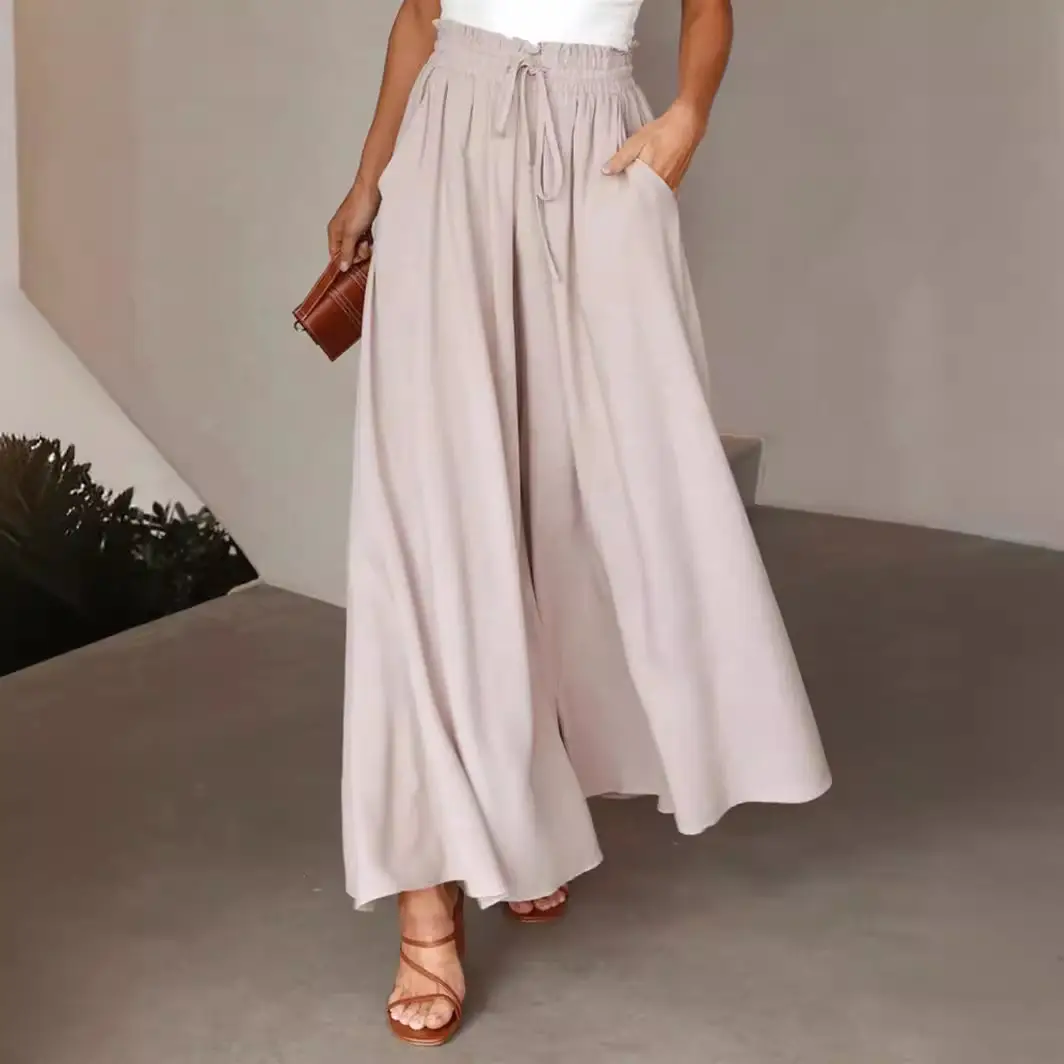 Women's Lavender Wide Leg Elastic Waist Skirt - Image 7