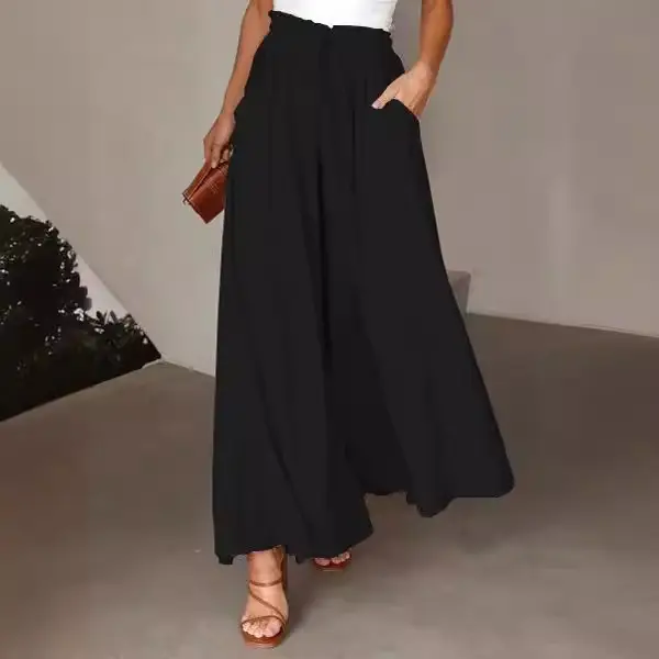 Women's Lavender Wide Leg Elastic Waist Skirt - Image 9