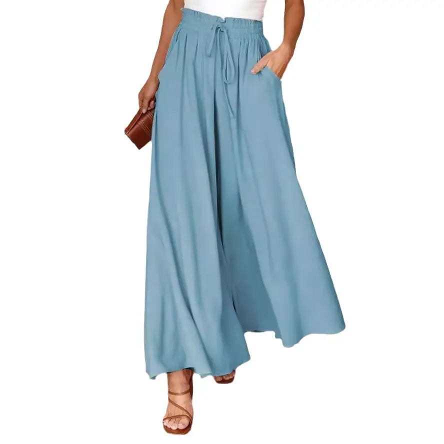 Women's Lavender Wide Leg Elastic Waist Skirt - Image 10