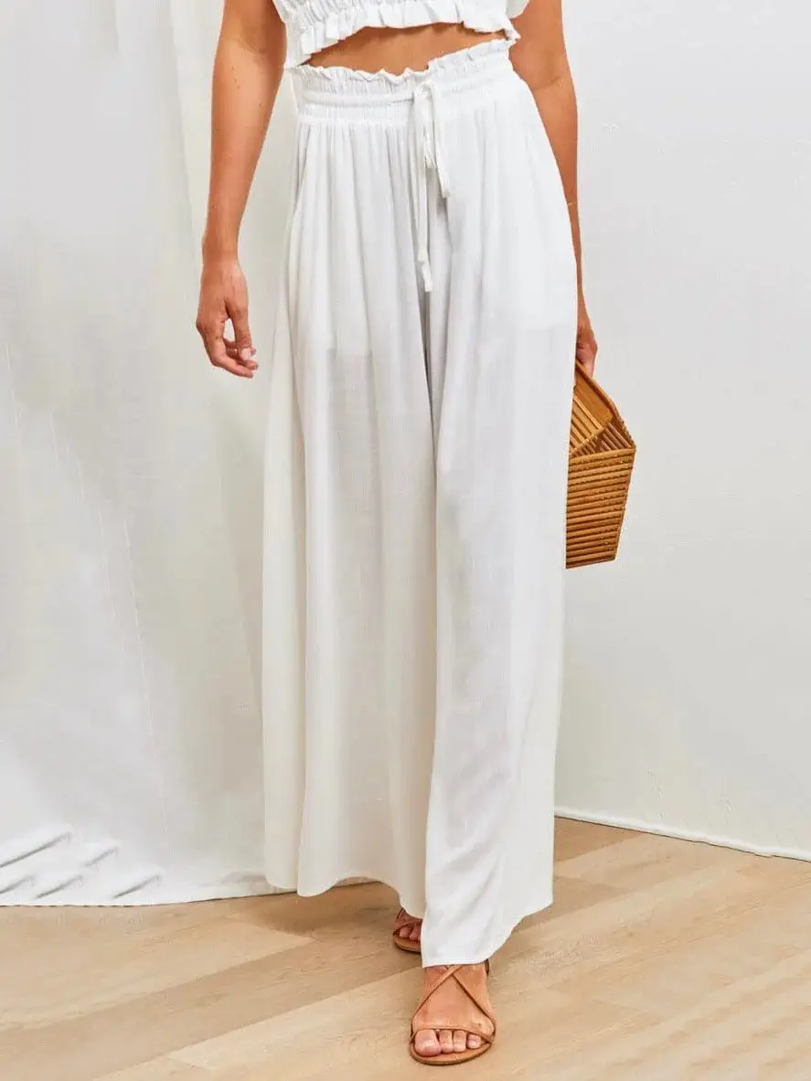Women's Lavender Wide Leg Elastic Waist Skirt — feature 4