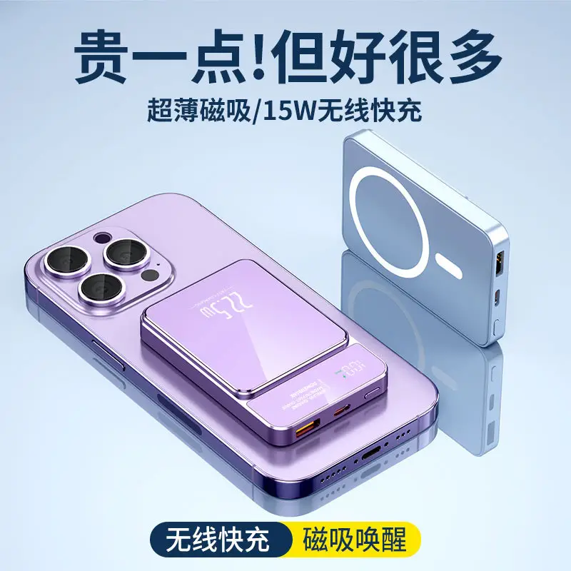 Cross-border Magsafe Magnetic Wireless Fast Charging Treasure Ultra-thin Portable Super Fast Charging 10000 mA Mobile