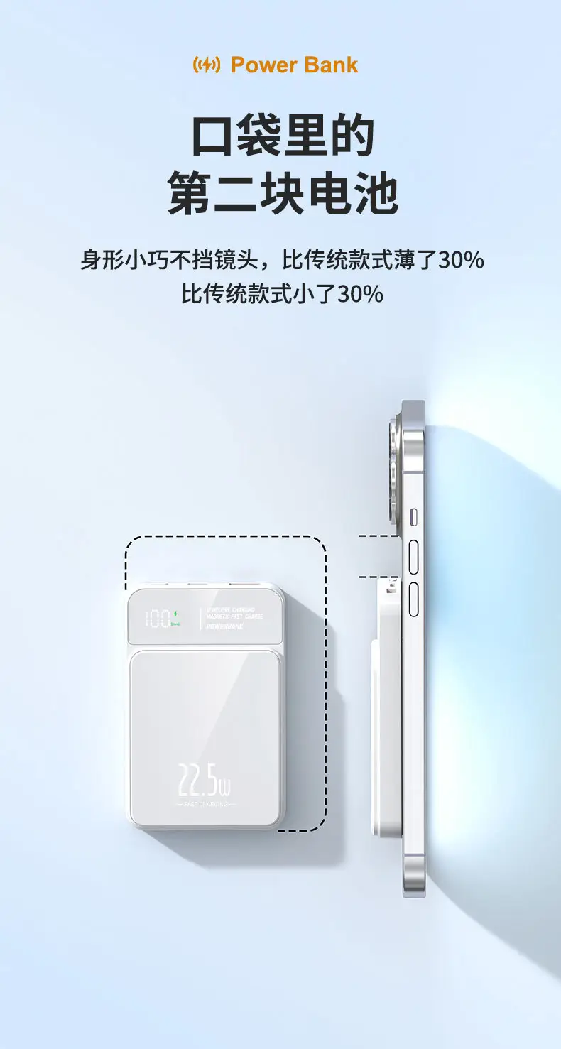 Cross-border Magsafe Magnetic Wireless Fast Charging Treasure Ultra-thin Portable Super Fast Charging 10000 mA Mobile — feature 14
