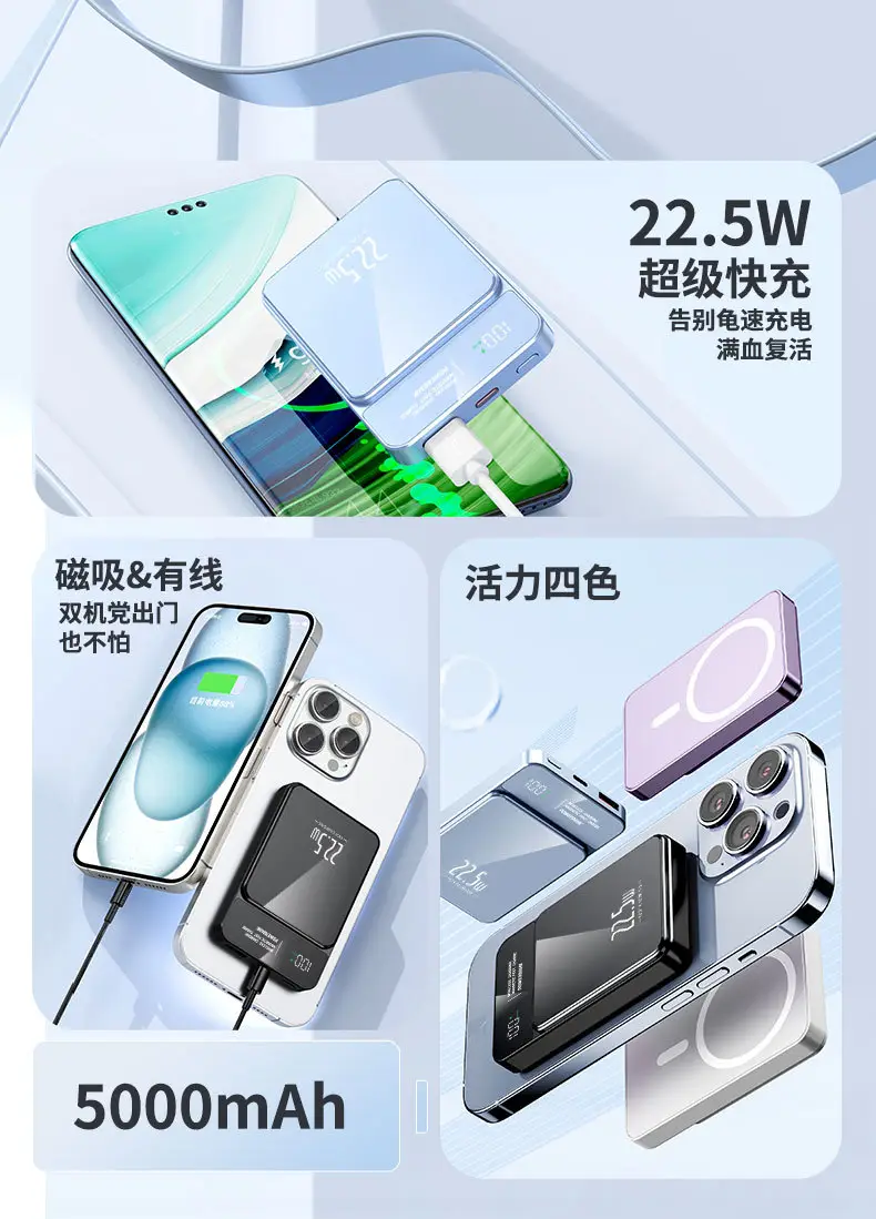 Cross-border Magsafe Magnetic Wireless Fast Charging Treasure Ultra-thin Portable Super Fast Charging 10000 mA Mobile — feature 3