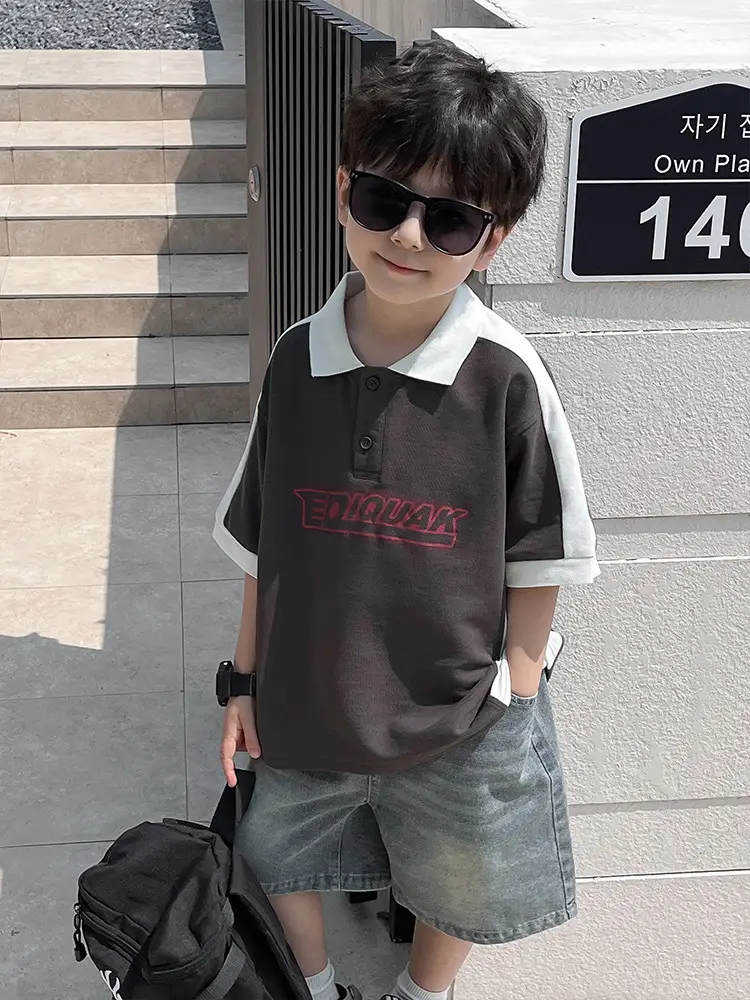 Tongku Boys Green Polo Short Sleeve Summer Shirt - Image 6