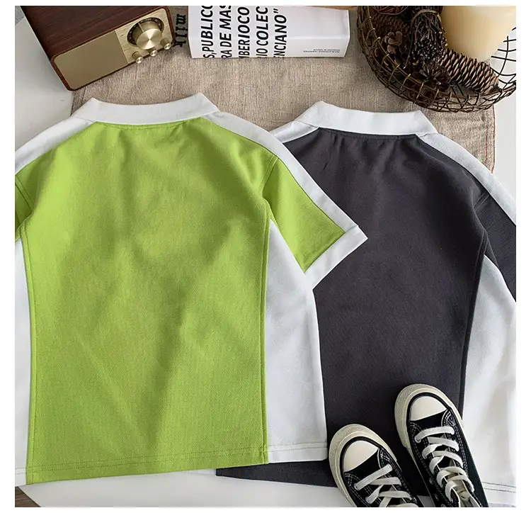 Tongku Boys Green Polo Short Sleeve Summer Shirt — feature 12