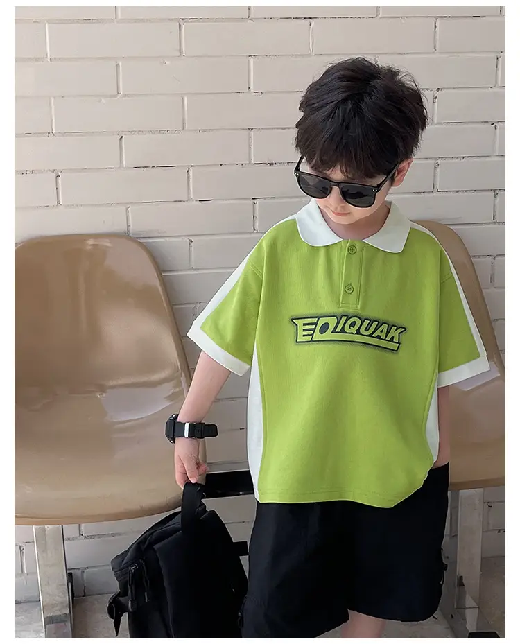 Tongku Boys Green Polo Short Sleeve Summer Shirt — feature 21