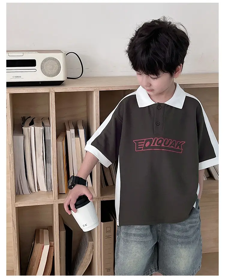 Tongku Boys Green Polo Short Sleeve Summer Shirt — feature 23