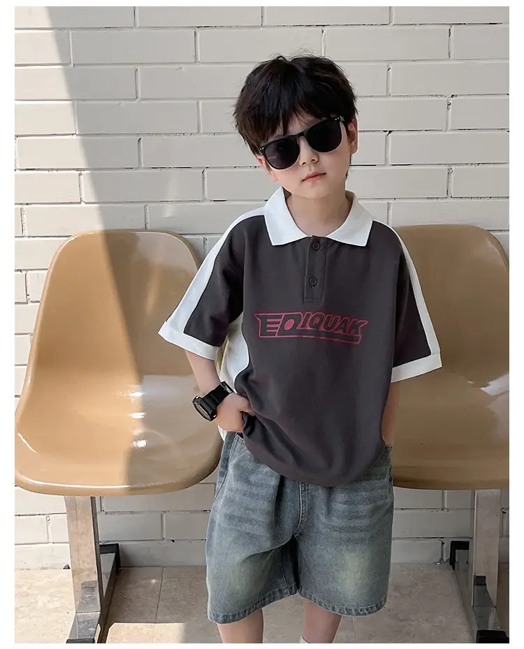 Tongku Boys Green Polo Short Sleeve Summer Shirt — feature 25