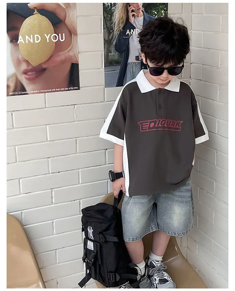 Tongku Boys Green Polo Short Sleeve Summer Shirt — feature 26