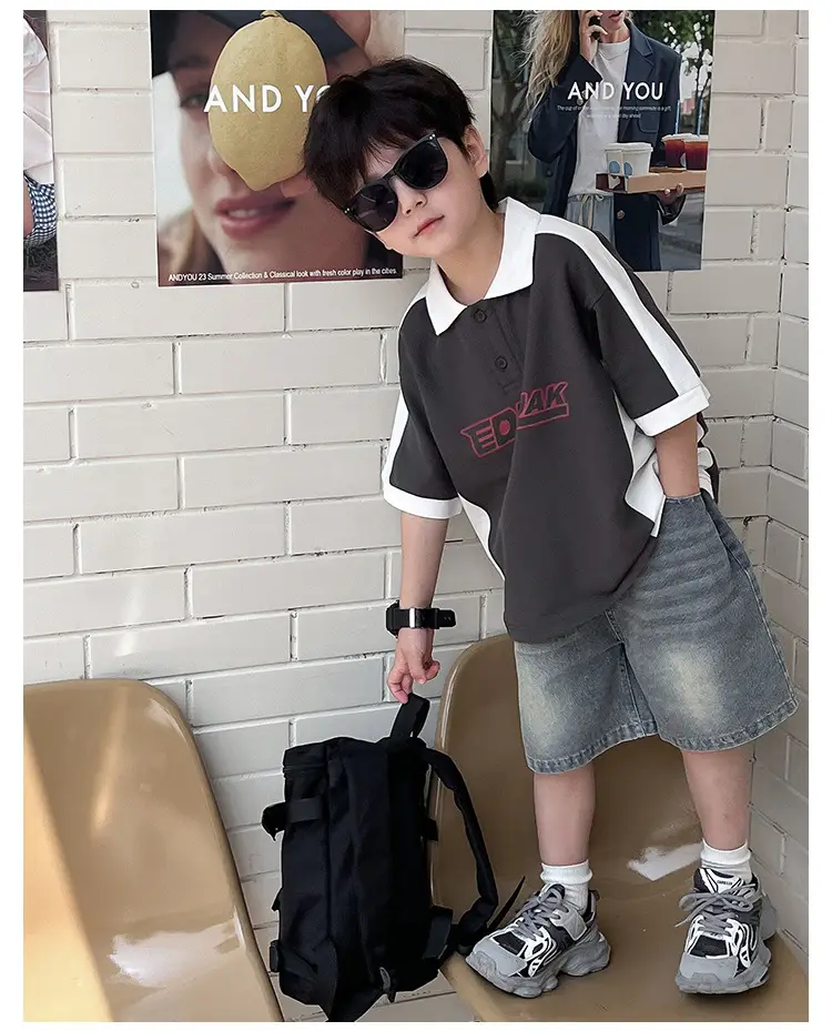 Tongku Boys Green Polo Short Sleeve Summer Shirt — feature 27