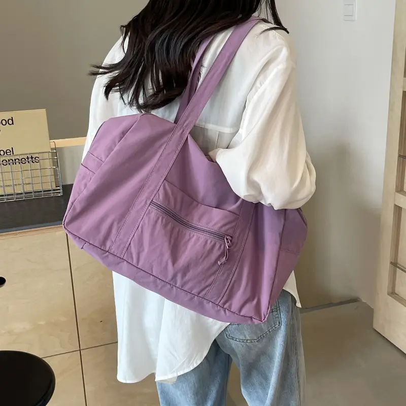 Black Korean Style Nylon Handbag for Women - Image 8