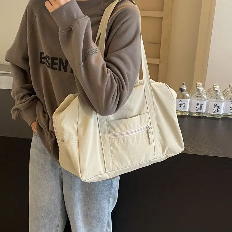 Black Korean Style Nylon Handbag for Women - Image 9