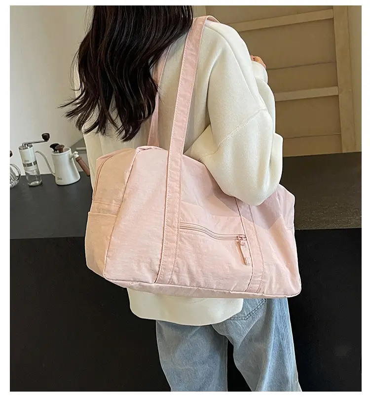 Black Korean Style Nylon Handbag for Women — feature 1