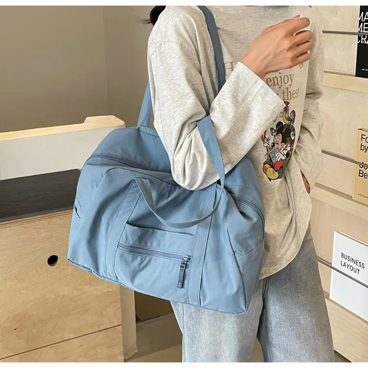 Black Korean Style Nylon Handbag for Women — feature 36
